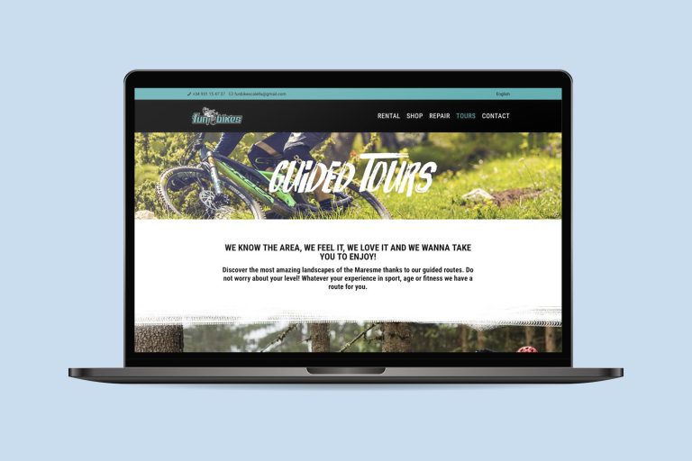 Diseño y desarrollo de página web con WordPress para Funbikes Calella