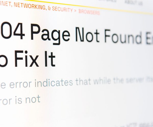 Page Not Found sign in Internet Browser on Screen monitor.Selective focus.